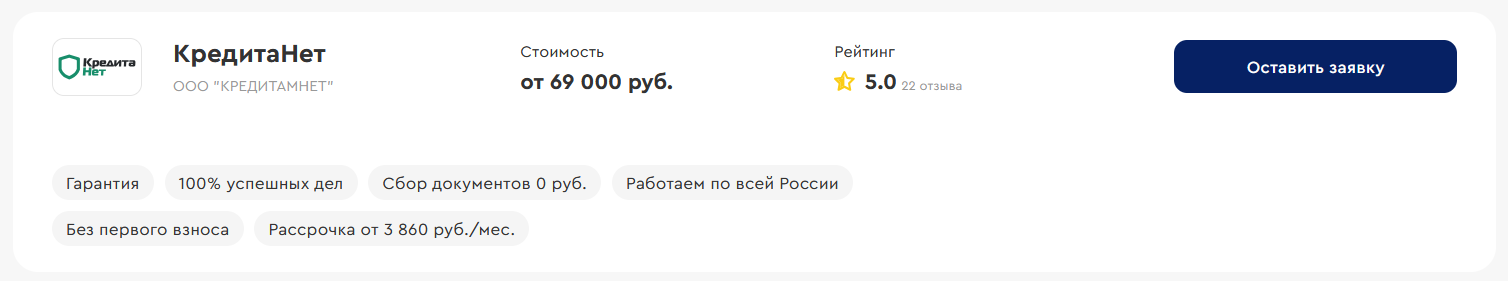 КредитаНет — в рейтинге лучших компаний по банкротству физлиц в Белгороде согласно обзору сервиса «БФЛ.топ»
